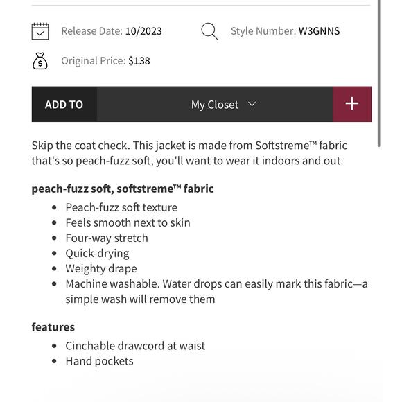 Lululemon Softstreme Cinch-Waist Jacket 8 Women - Picture 4 of 11